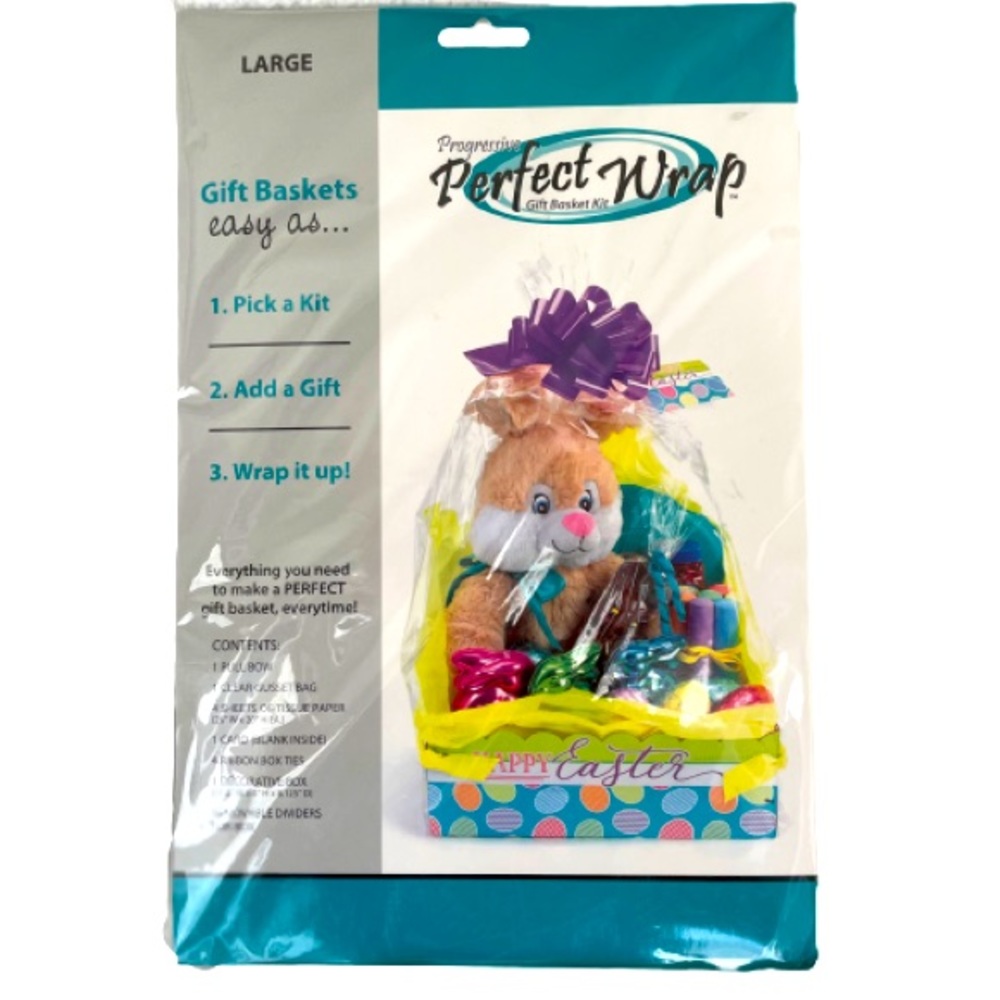 Easter Gift Basket Wrap Kit Progressive Perfect Large Decorative Box Clear Bag